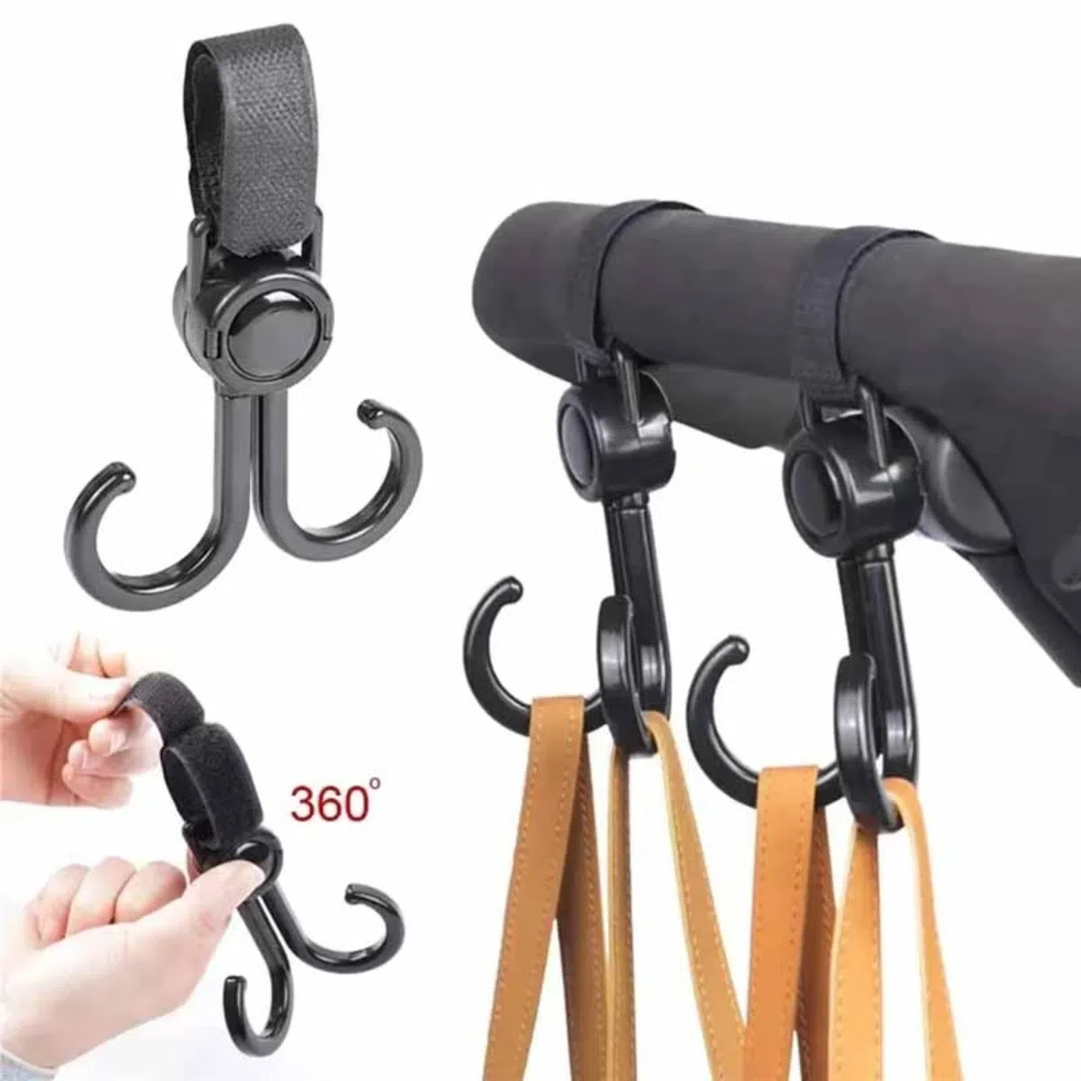 Travel Accessories Baby - Draaibare dubbele haken Kinderwagen Reisaccessoires Winkelrek