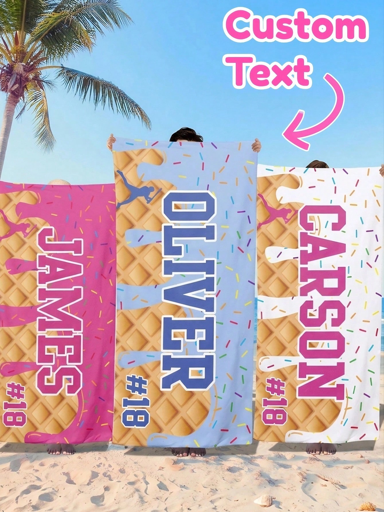 Travel Towel Quick Dry - 1pc Aangepaste tekst IJs Baseball Strandlaken