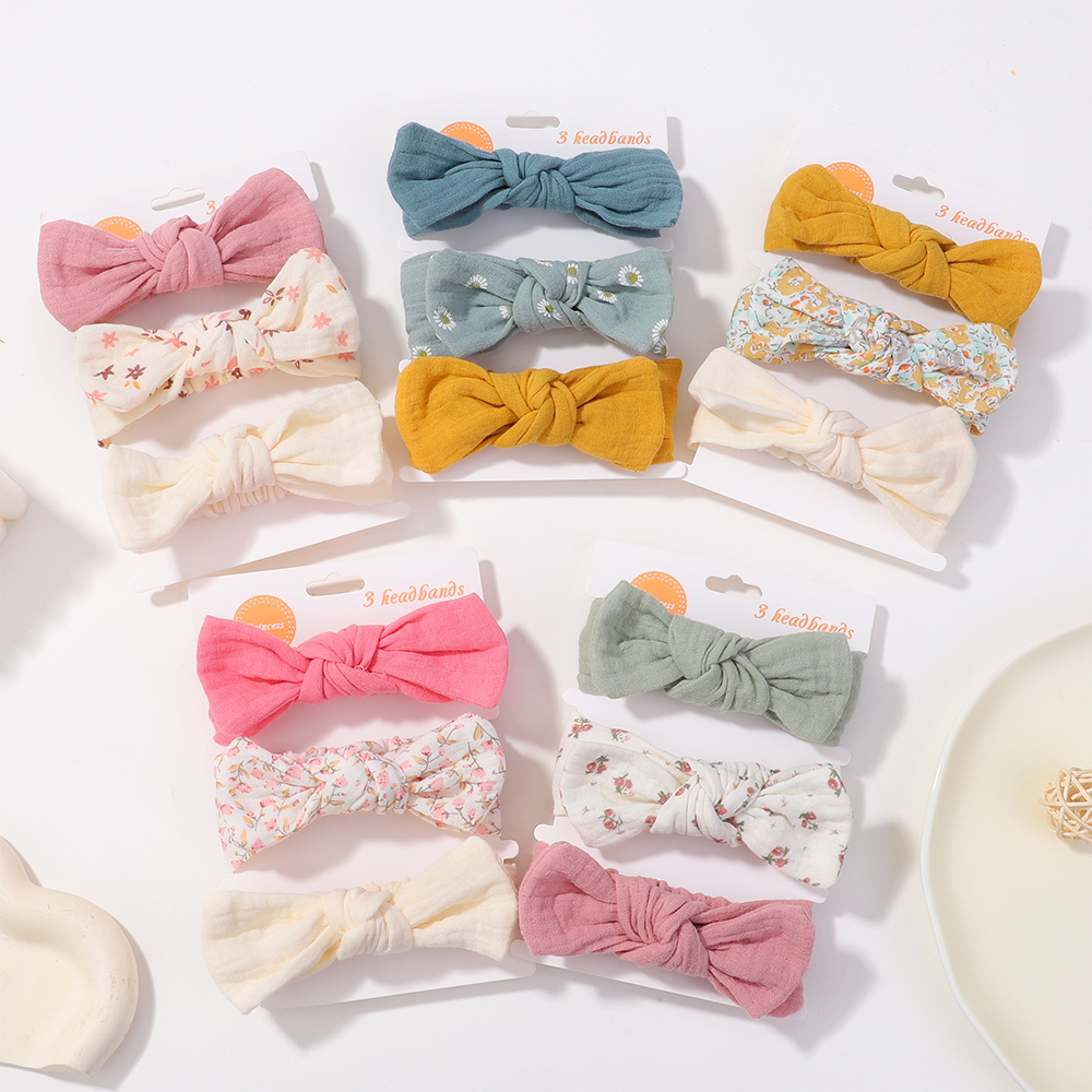 Travel Accessories Toddler - 3 stks/set Zachte Elastische Bows Hoofdband