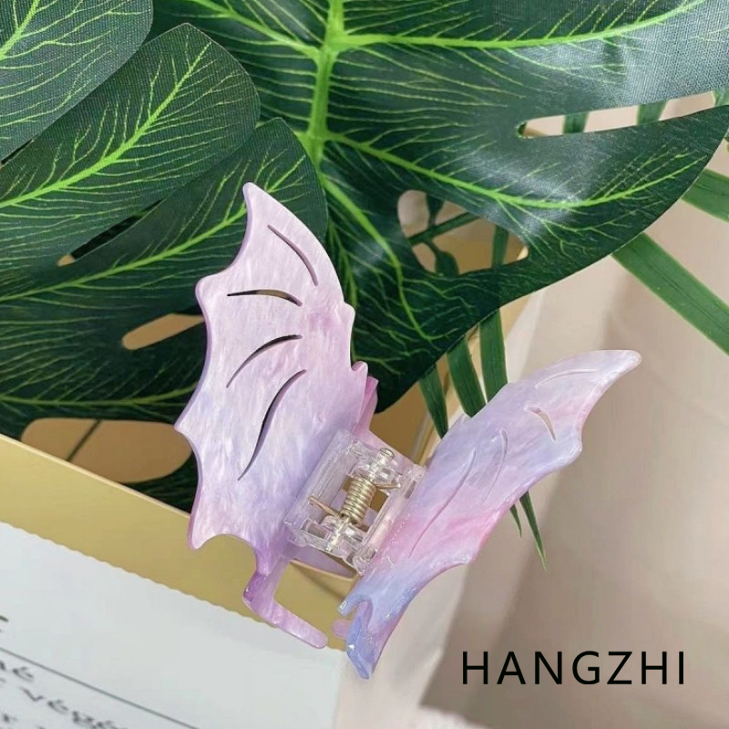 Travel Accessories For Girls - Hangzhi Paarse Fijne Glitter Vleermuis Haarclip