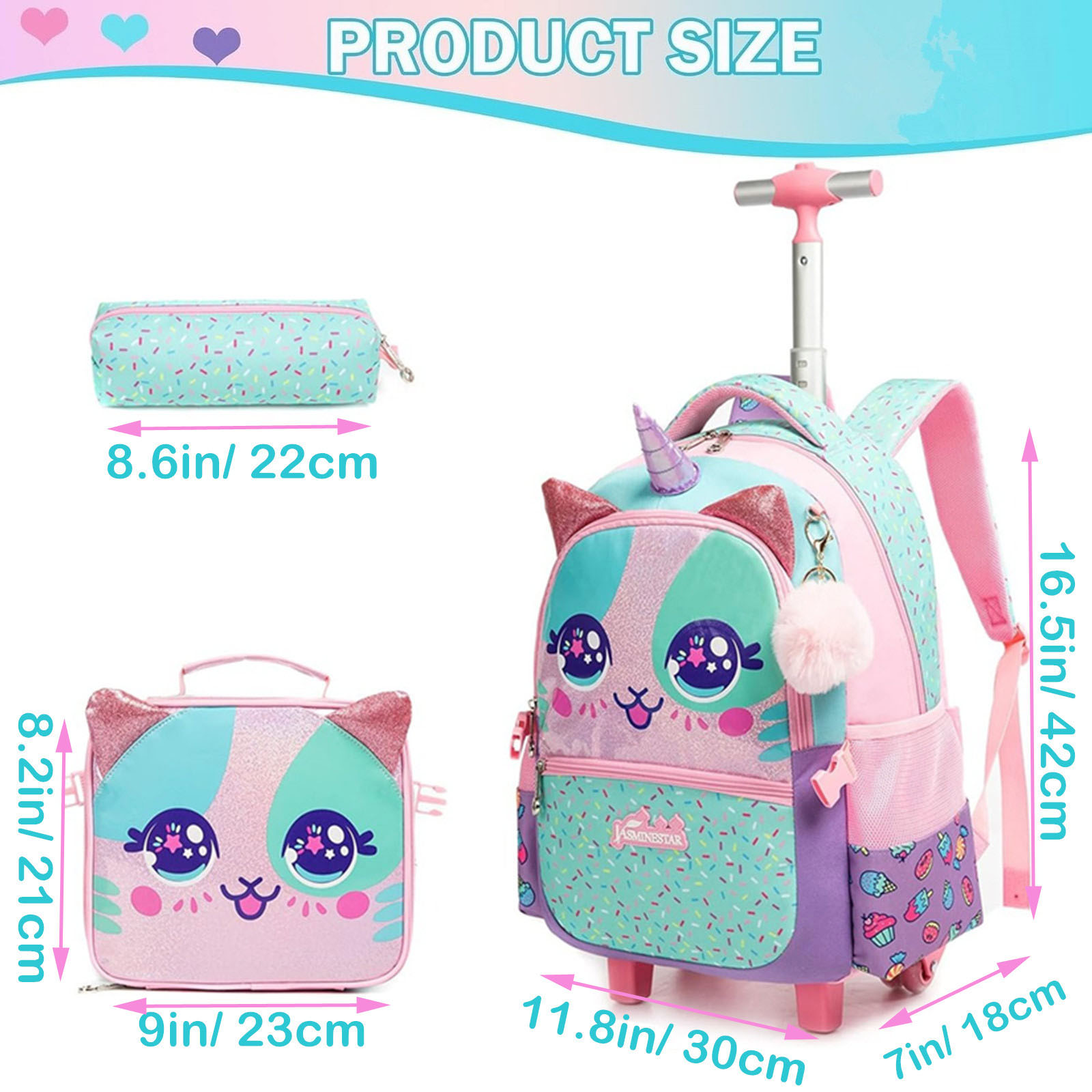 3 STKS Leuke Rollende Rugzak v - Travel Accessories Toddler recensie en prijs
