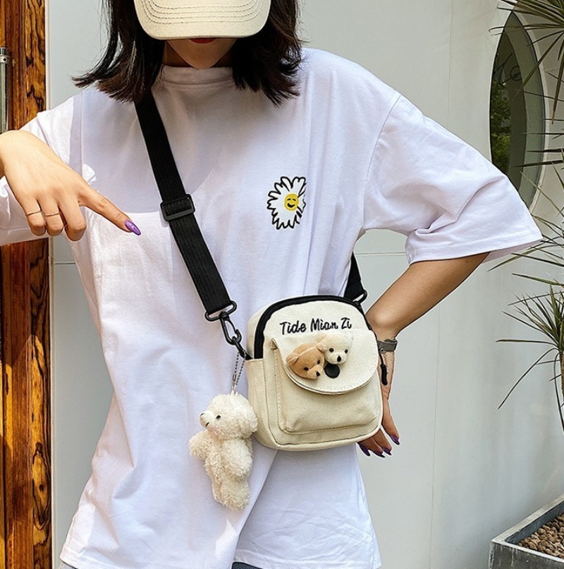 Schattige beer canvas mini cro - Travel Accessories For Girls recensie en prijs